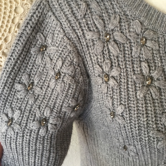 Parker embellished rhinestone short sleeve sweater - Picture 3 of 8